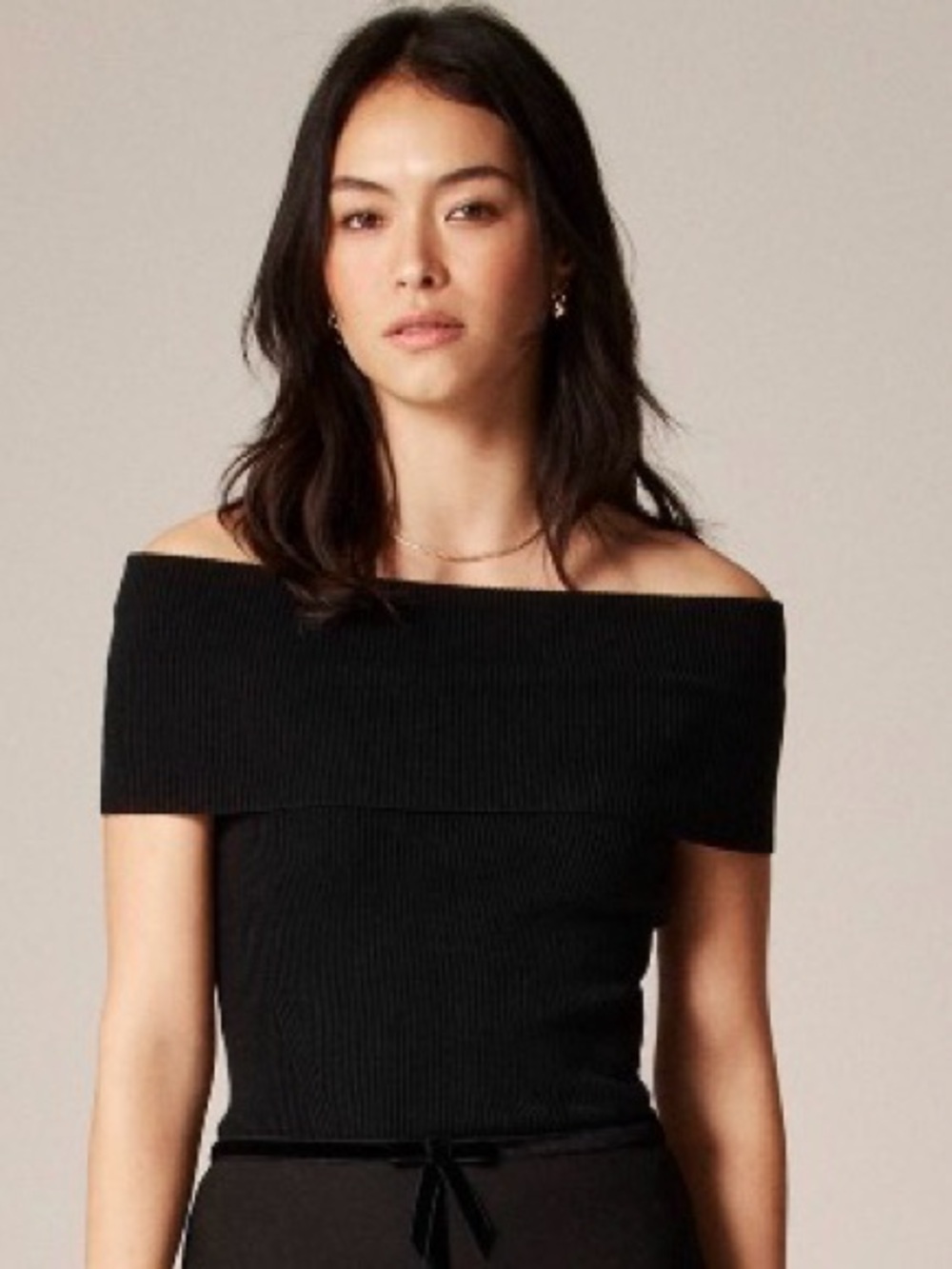 J.Crew gray knit Tencel Foldover Sleeveless top size S